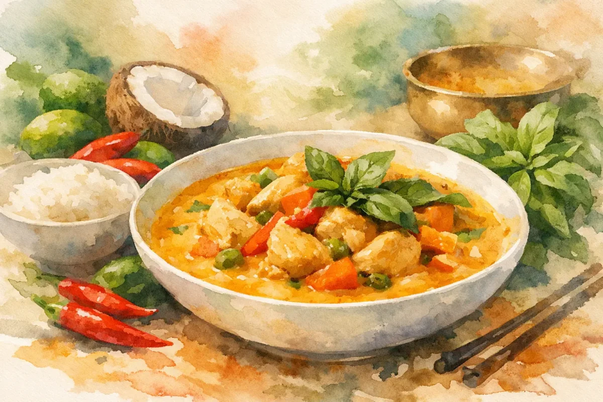 Thai Chicken Curry with Coconut Milk and Basil