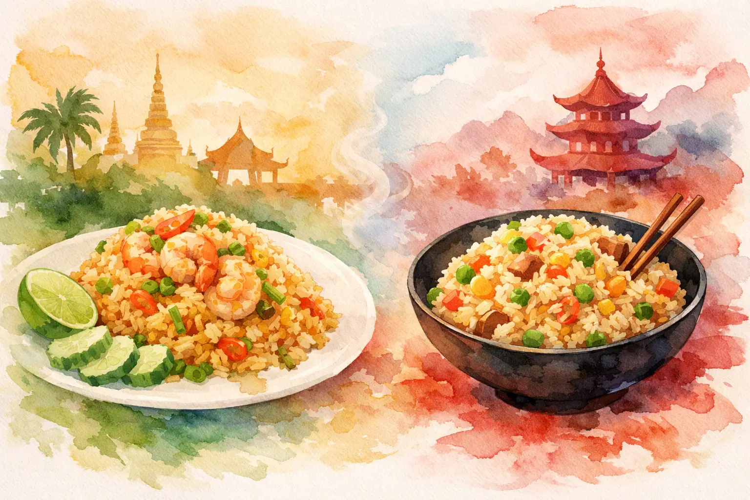 Thai Fried Rice vs Chinese Fried Rice